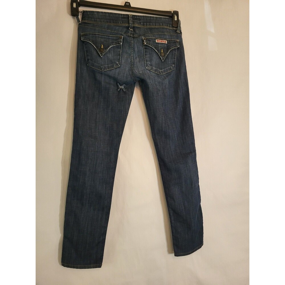 Hudsons Jeans Women's 27  Blue Denim  Triangle Flap Pockets W422DHA Distressed